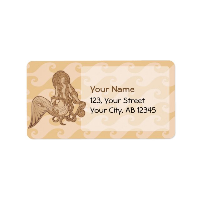 Etiqueta Sirena sentada (Frente)