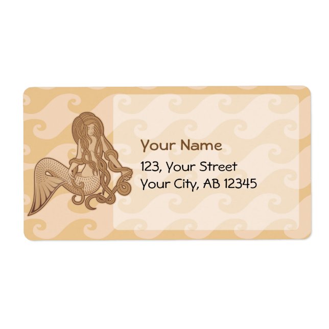 Etiqueta Sirena sentada (Frente)