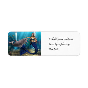 Etiqueta Sirena y delfín
