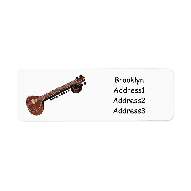 Etiqueta Sitar personalizado ilustracion (Frente)