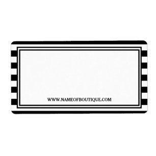 Etiqueta Sitio web de la peluquería Black Stripes White Str