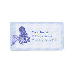 Etiqueta Sitting Mermaid Blue