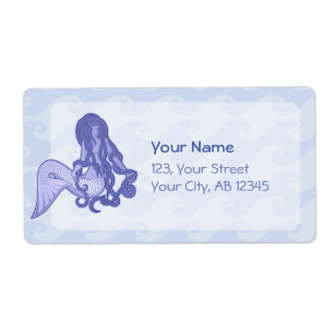 Etiqueta Sitting Mermaid Blue