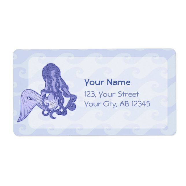 Etiqueta Sitting Mermaid Blue (Frente)