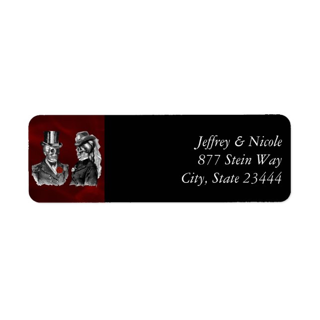 Etiqueta Skeleton Skeleton Skulls boda ‘Hasta que la muerte (Frente)