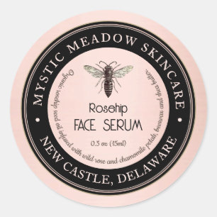 Etiqueta Skincare Queen Bee RoseGold metálica