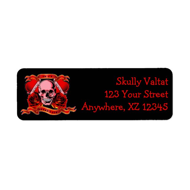 Etiqueta Skulls Valentine (Frente)