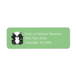Etiqueta Skunk Baby Shower Green