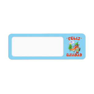 Etiqueta Sky Blue Feliz Navidad Chili Blank Dirección
