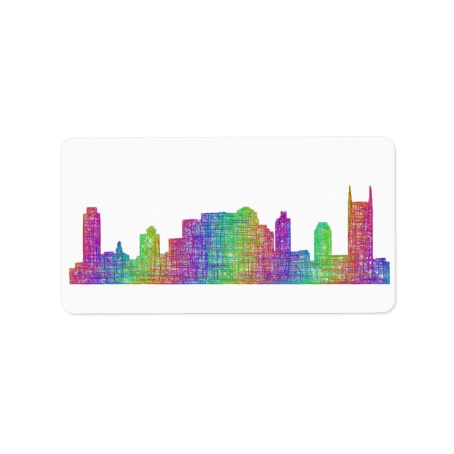 Etiqueta Skyline de Nashville (Frente)