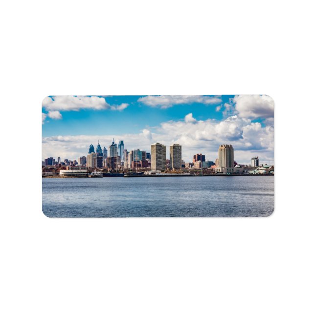 Etiqueta Skyline Philadelphia (Frente)