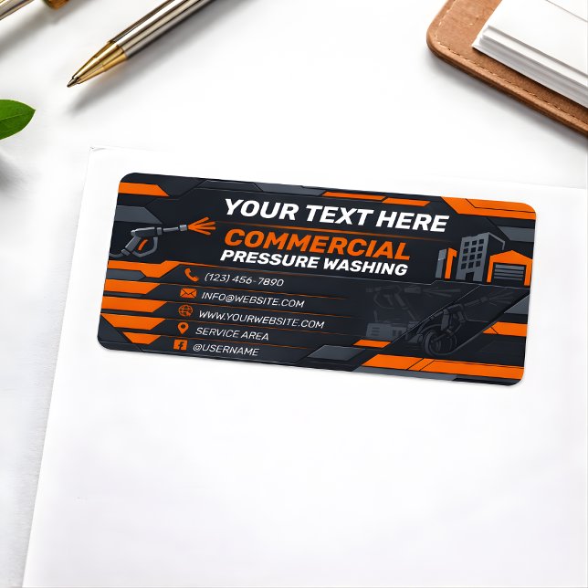 Etiqueta Sleek Obsidian Polygon Commercial Cleaning (Subido por el creador)