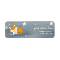 Sleepy Fox Stars Watercolor Baby Shower