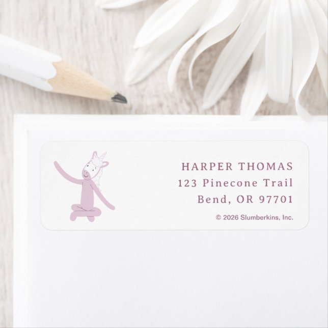 Etiqueta Slumberkins Unicorn Birthday (In situ)