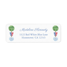 Etiqueta Smart Stars and Stripes Bow Boxwood Return Address