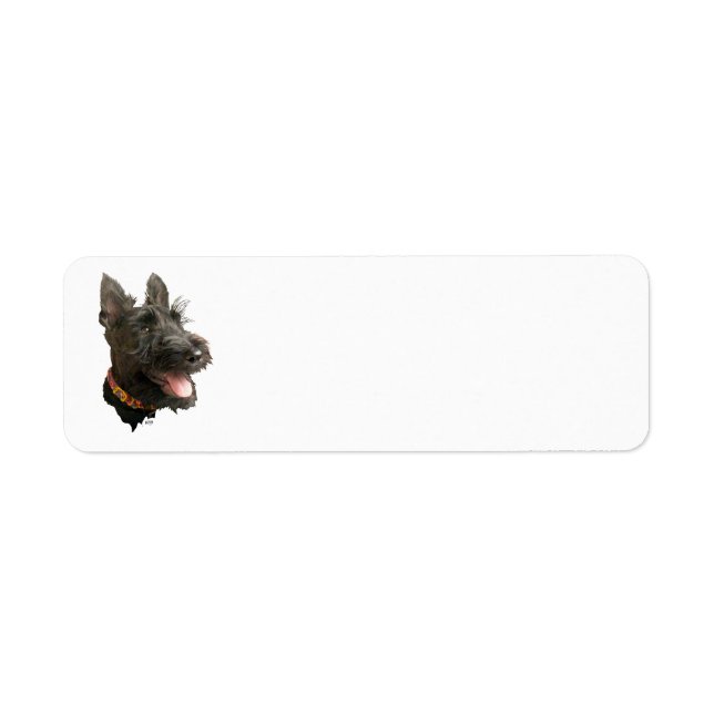 Etiqueta Smiling Scottish Terrier (Frente)