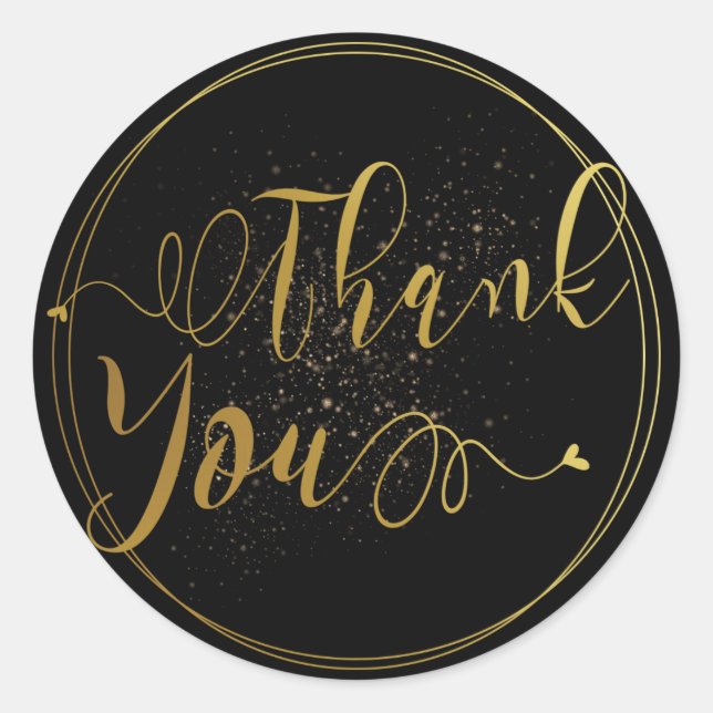 Etiqueta Smooth Gold & Black Gracias (Anverso)