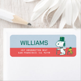 Etiqueta Snoopy Top Hat Peppermint Candy