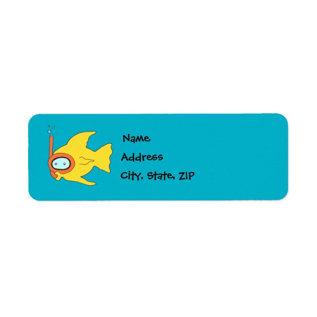 Etiqueta Snorkeling Natación Pescado Amarillo (Frente)