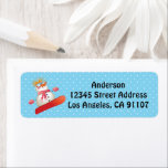 Etiqueta Snowboard Snowman Return Address Labels<br><div class="desc">Cute little snowman on snowy blue background.</div>