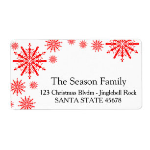 Etiqueta Snowflake Holiday Address Label