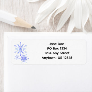 Etiqueta Snowflake Return Address Label with Four Lines