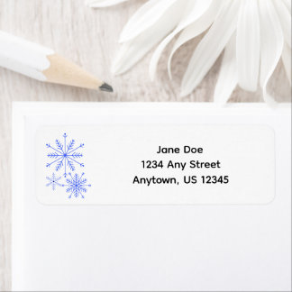 Etiqueta Snowflake Return Address Label with Three Lines