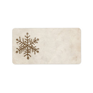 Etiqueta Snowflake rústico