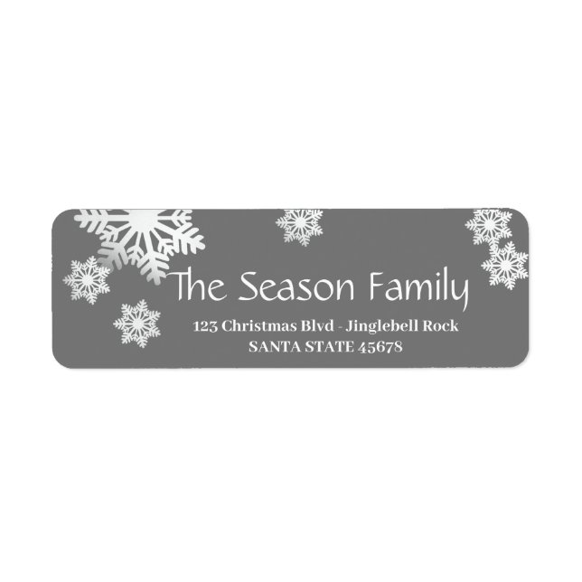 Etiqueta Snowflakes Address Label (Frente)