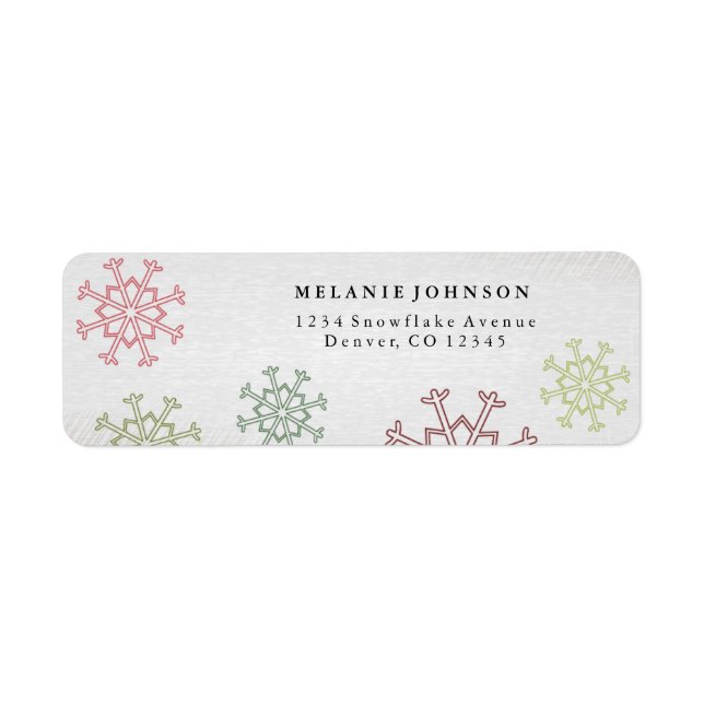 Etiqueta Snowflakes Holiday/Address Labels (Frente)