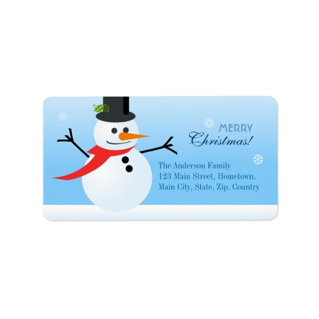 Etiqueta Snowman (Frente)