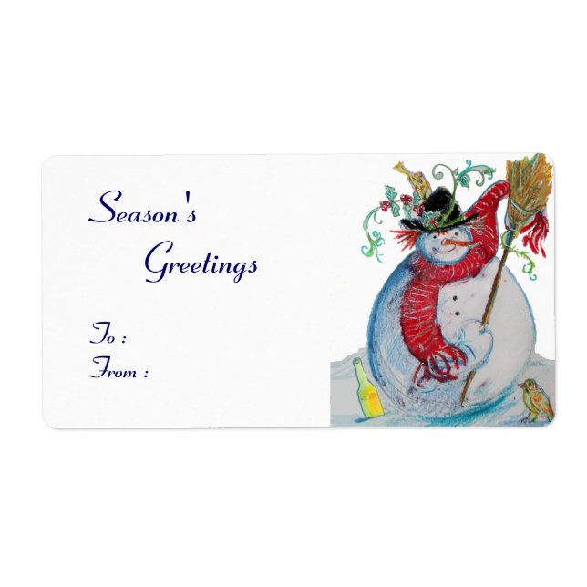 ETIQUETA SNOWMAN BEBIDO CON AVES (Frente)