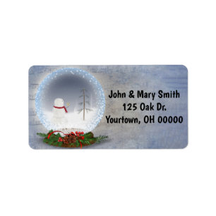 Etiqueta Snowman en el Globe de la Nieve