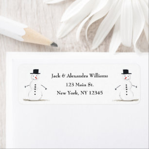 Etiqueta Snowman Happy Cute Wints Navidades Regreso