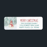 Etiqueta Snowman Winter Woodland Christmas Return Address<br><div class="desc">Winter woodland theme Christmas return address labels feature a watercolor,  snowy winter forest and snowman with a "Merry Christmas" greeting. Artwork by KL Stock.</div>