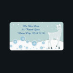 Etiqueta Snowy Deer<br><div class="desc">An elegant deer walks through a winter wonderland sparkling with fresh snow. This design is perfect for the holidays!</div>