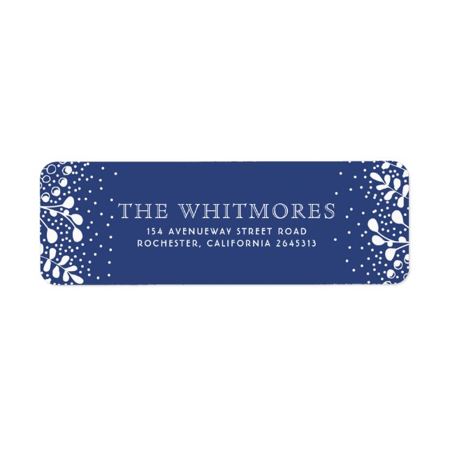 Etiqueta Snowy Wonderland Blue Navidades (Frente)
