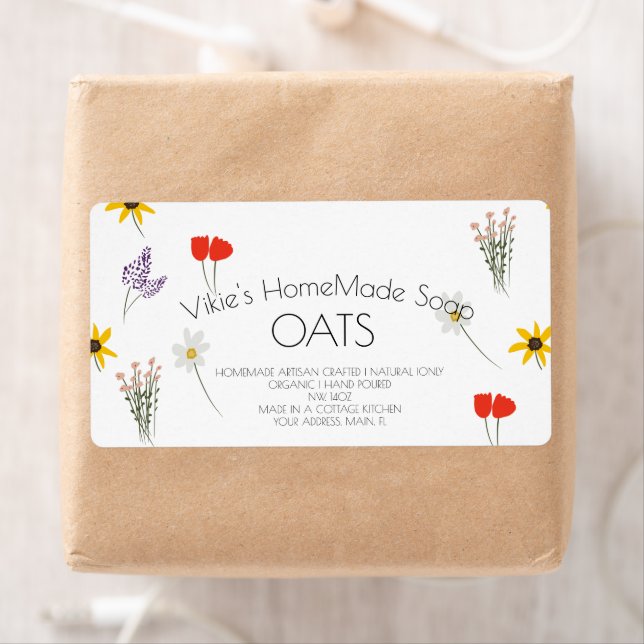 Etiqueta Soap Business Wildflowers Art (In situ)