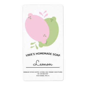 Etiqueta Soap casero Lemon Lime Pink