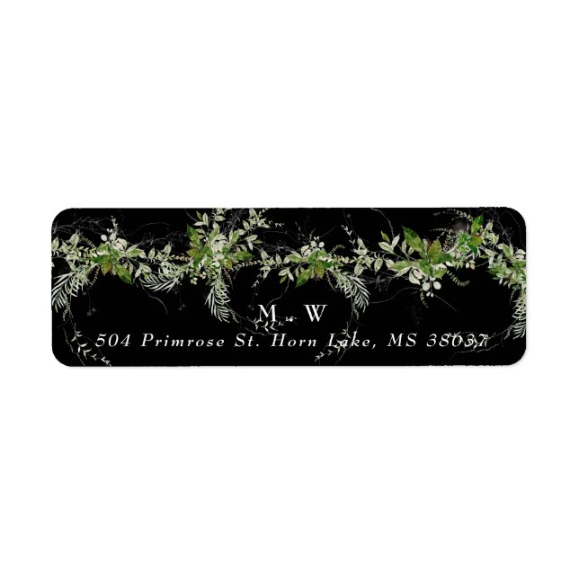 Etiqueta Sobre negro premium para Eucalyptus Wreath (Frente)