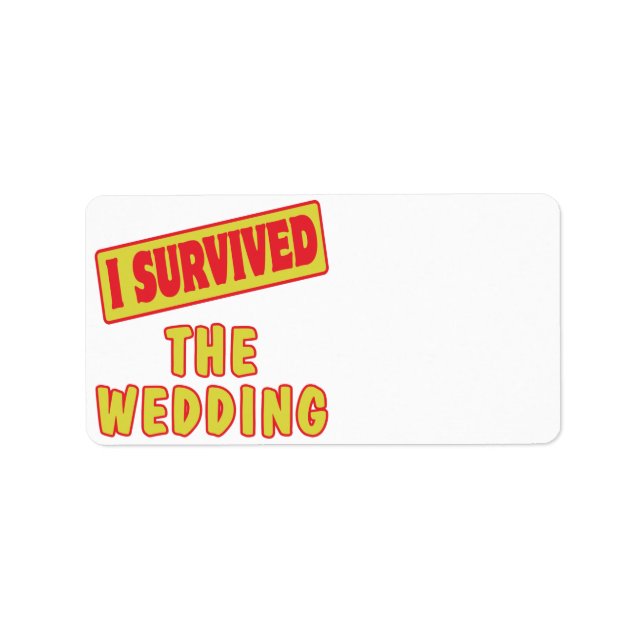 ETIQUETA SOBREVIVÍ AL BODA (Frente)