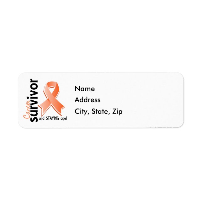 Etiqueta Sobreviviente de cáncer uterino 19 (Frente)
