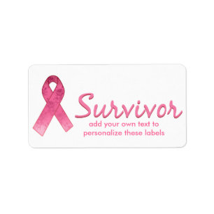 Etiqueta Sobreviviente de cinta rosa