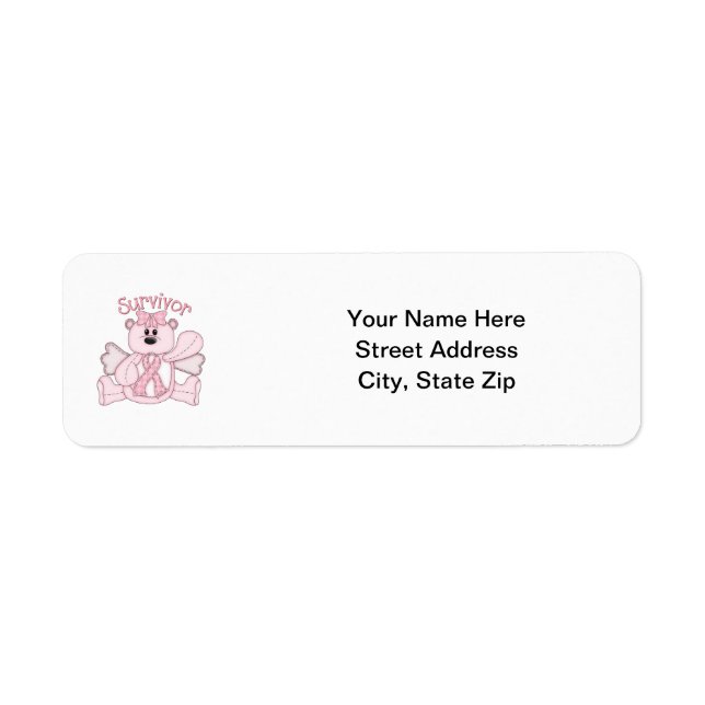 Etiqueta Sobreviviente (oso rosa) (Frente)