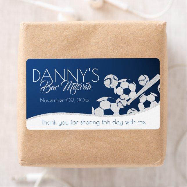 Etiqueta Soccer Baseball Combo Bar Mitzvah (In situ)