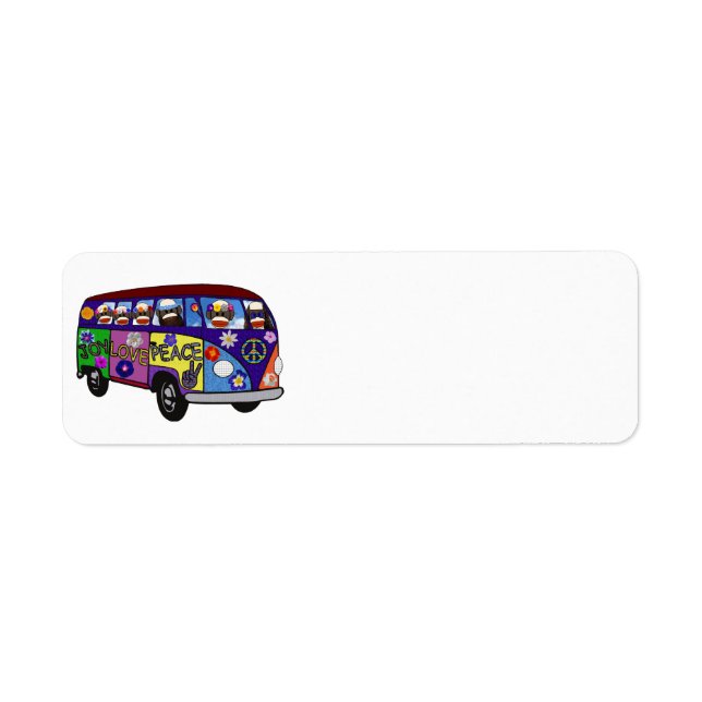 Etiqueta Sock Monkey Peace Bus  (Frente)