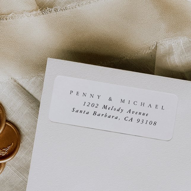Etiqueta Sofisticada dirección de retorno en blanco y negro (Black and white contemporary return address label.)