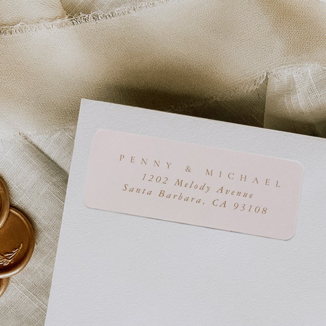 Etiqueta Sofisticada dirección de retorno rosa Rubor modern (Blush pink contemporary return address label.)
