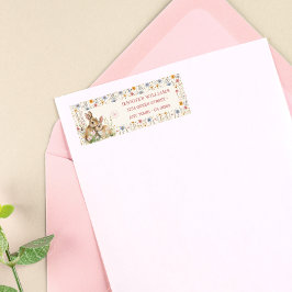 Etiqueta Soft Cream Rustic Bunny Garden Return Address