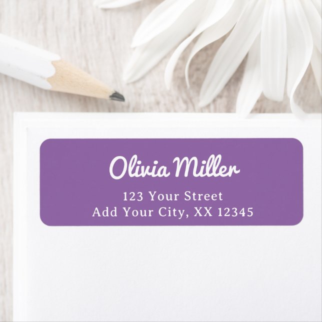 Etiqueta Soft Muted Lavender - Trendy Address Label (In situ)